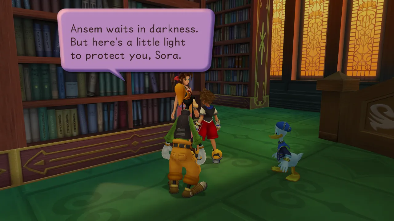 Hollow Bastion Library Speak to Aerith Cure